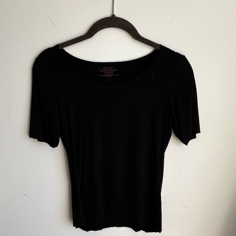 Commando Black Short Sleeve Stretch Tee | Minimalist Luxury Basic
